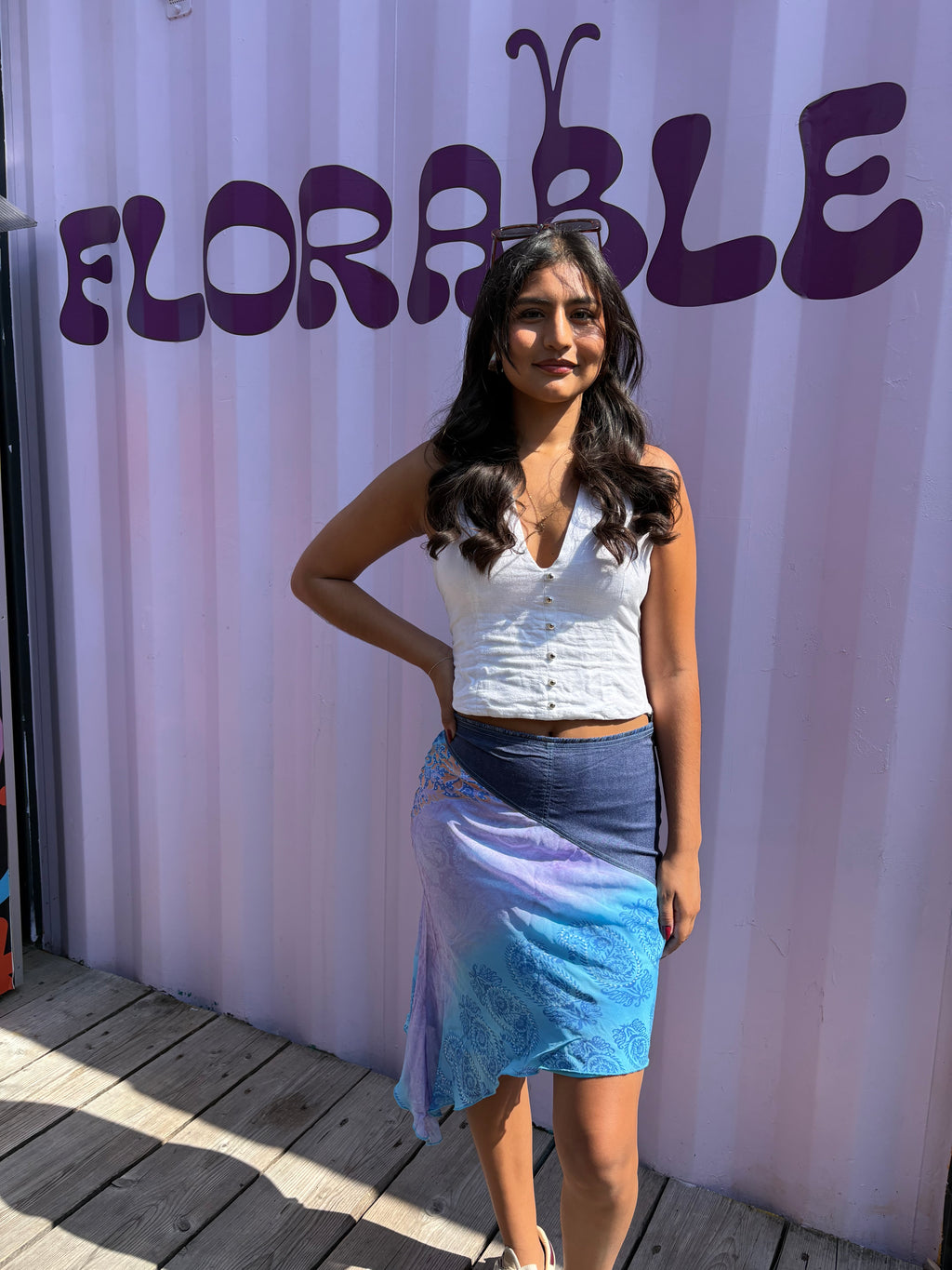 Diagonal Mesh Skirt