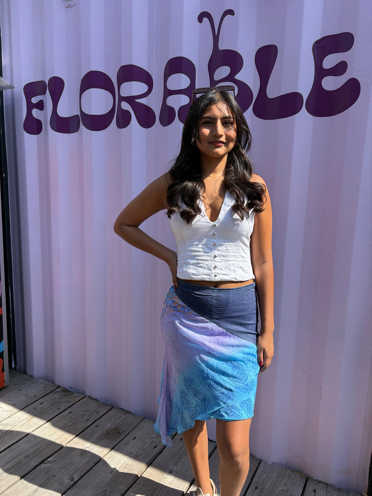 Diagonal Mesh Skirt