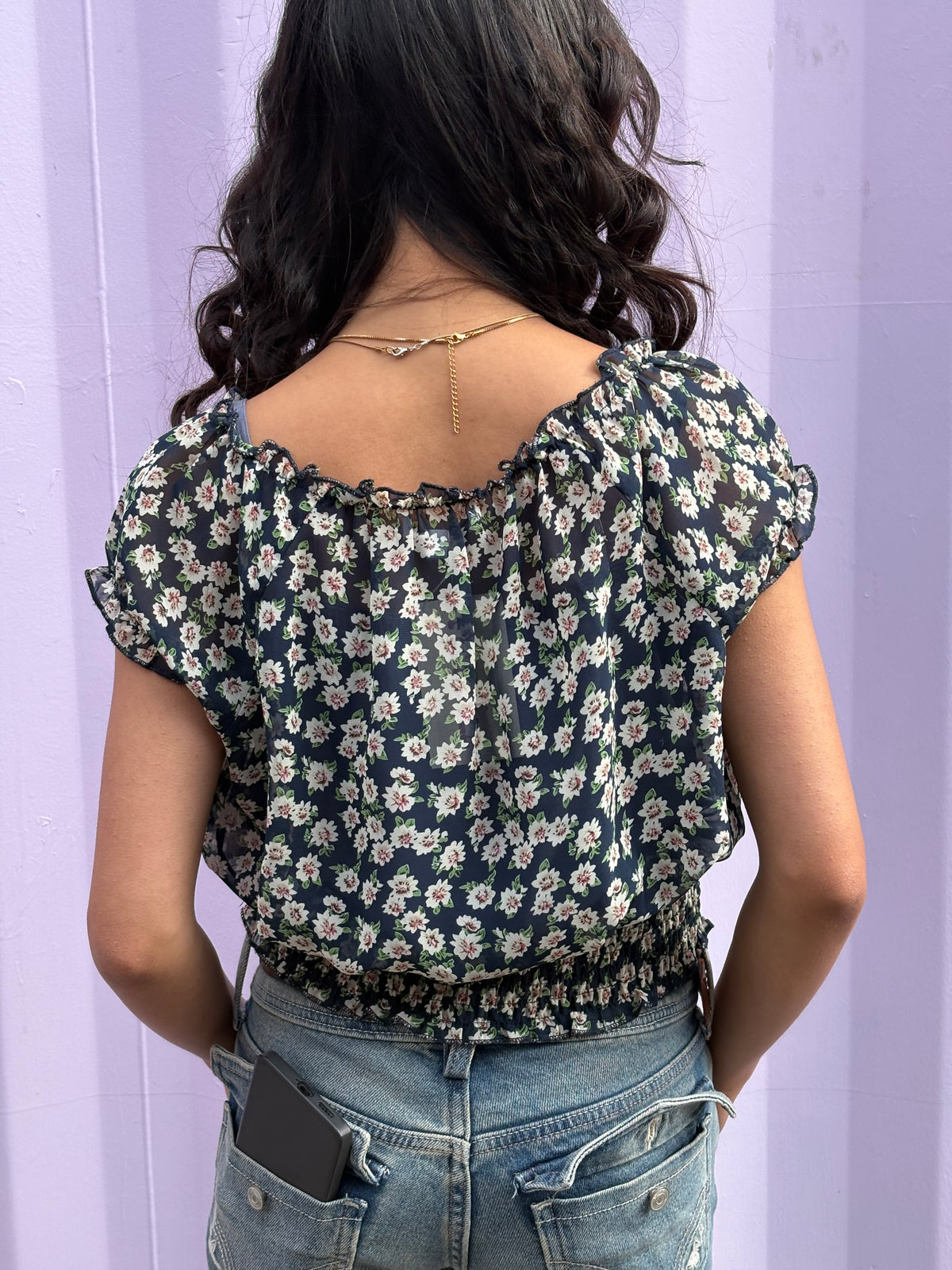 Mesh Floral Bunch Top